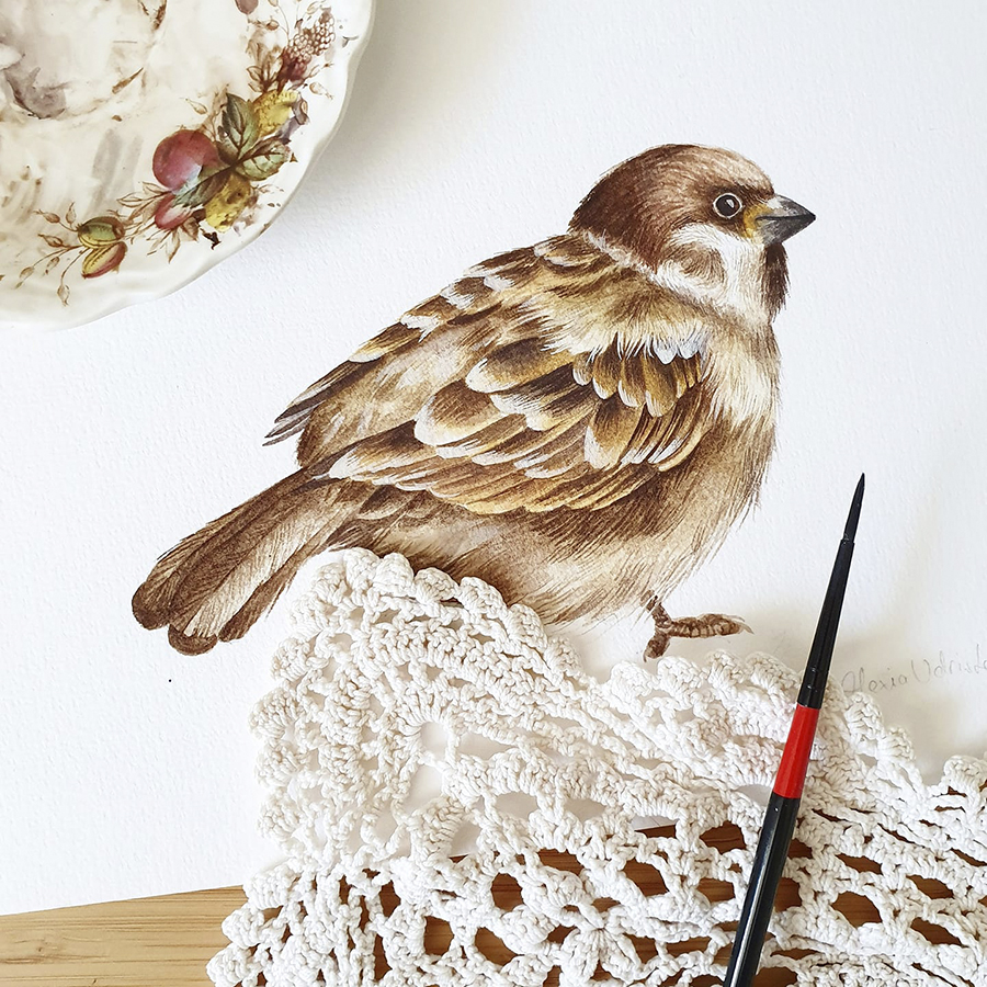 Alexia Udriște - tablou vrabie