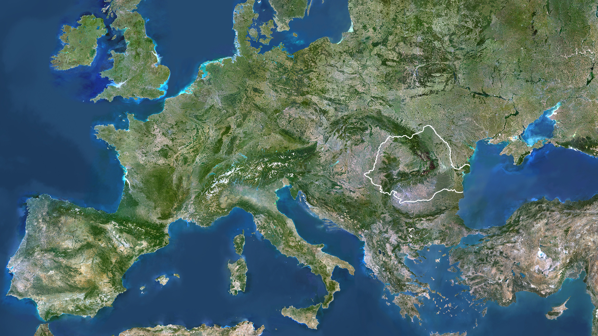 Europe, True Colour Satellite Image
